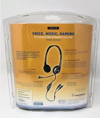 Plantronics Audio 326 Voice Music Gaming Stereo Headset NEW - Thumbnail 2