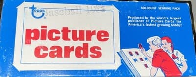 1988 Topps Baseball Picture Cards 500-Count Vending Box Unsearched Unopened.