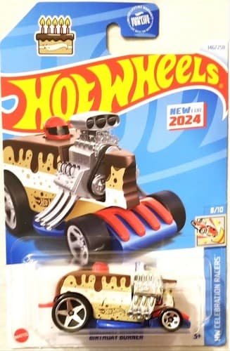 Hot Wheels 2024 HW Celebration Racers 8/10 Birthday Burner 146/250 BBHRY72 New