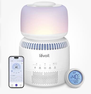 LEVOIT Evaporative Humidifier for Bedroom Baby Dual Air Water Filters 3.8L WHITE