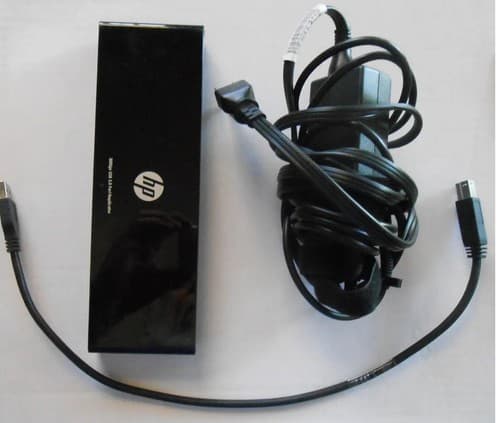 HP 3005pr USB 3.0 Port Replicator Docking Station With Power Adaptor - Thumbnail 2