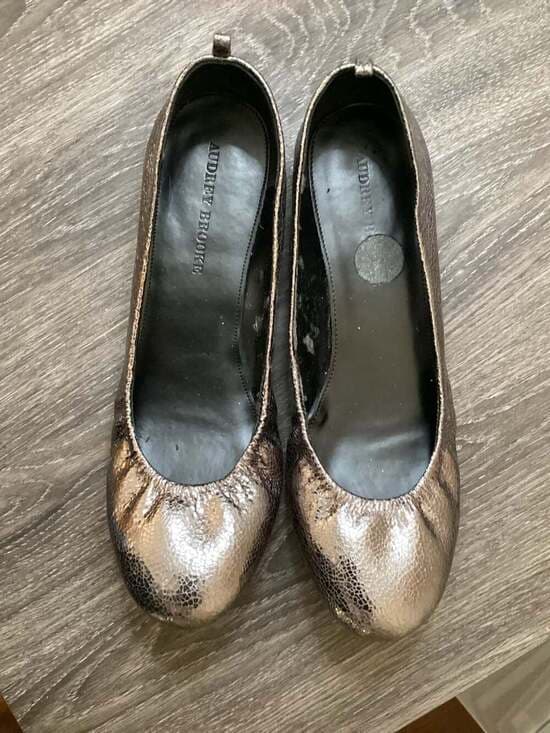 Audrey Brooke Newport Metallic Bronze Leather Ballet Flats Size 9.5M - Thumbnail 6