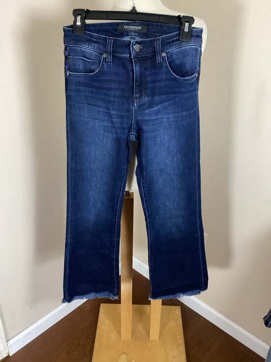 Liverpool Los Angeles Size 2/26 Raw Hem Cropped Jeans - Thumbnail 5