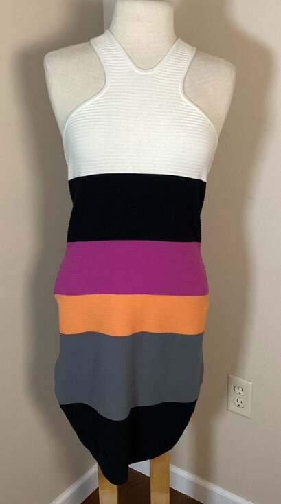 Trina Turk Colorblock Ribbed Knit Dress Size M - Thumbnail 6