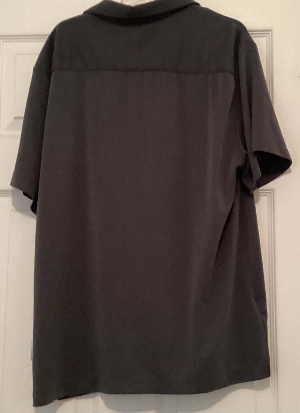 Porter & Ash Men's Charcoal Grey Modal Blend Short Sleeve Camp Collar Shirt - Thumbnail 3