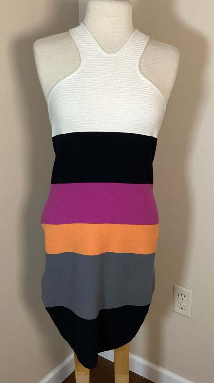Trina Turk Colorblock Ribbed Knit Dress Size M - Thumbnail 5