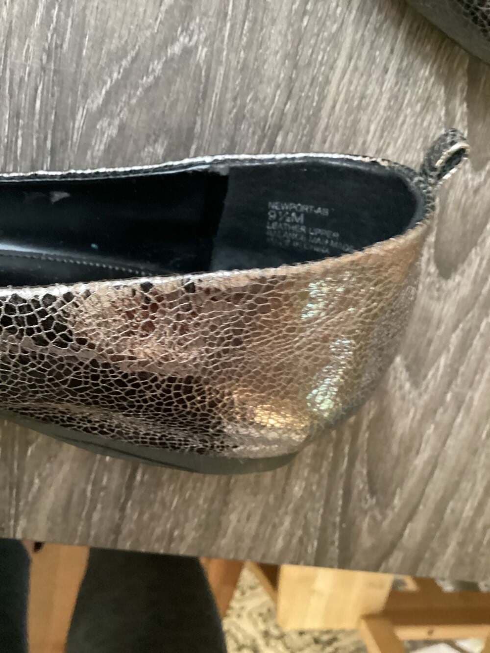 Audrey Brooke Newport Metallic Bronze Leather Ballet Flats Size 9.5M - Thumbnail 2