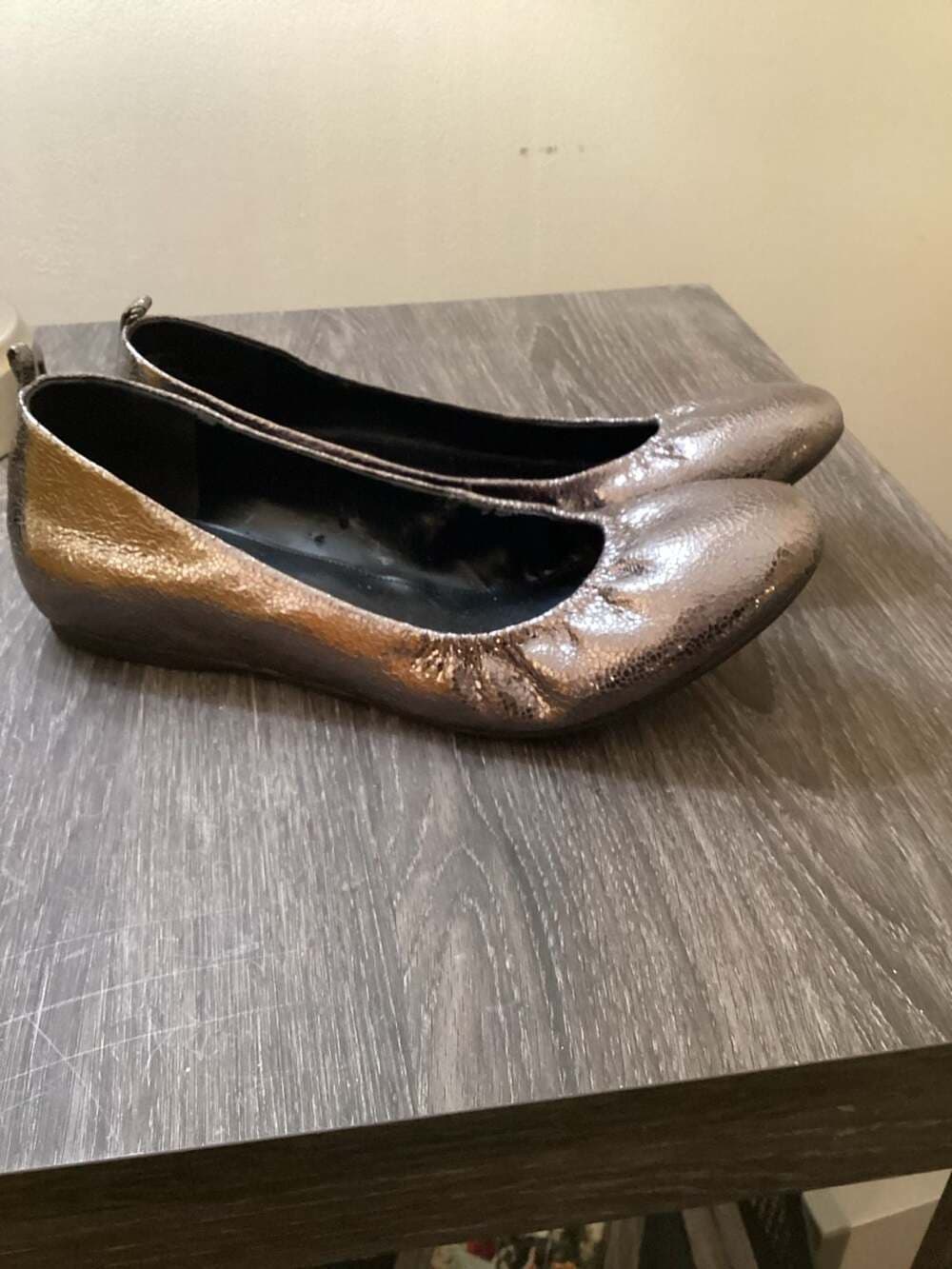 Audrey Brooke Newport Metallic Bronze Leather Ballet Flats Size 9.5M - Thumbnail 3