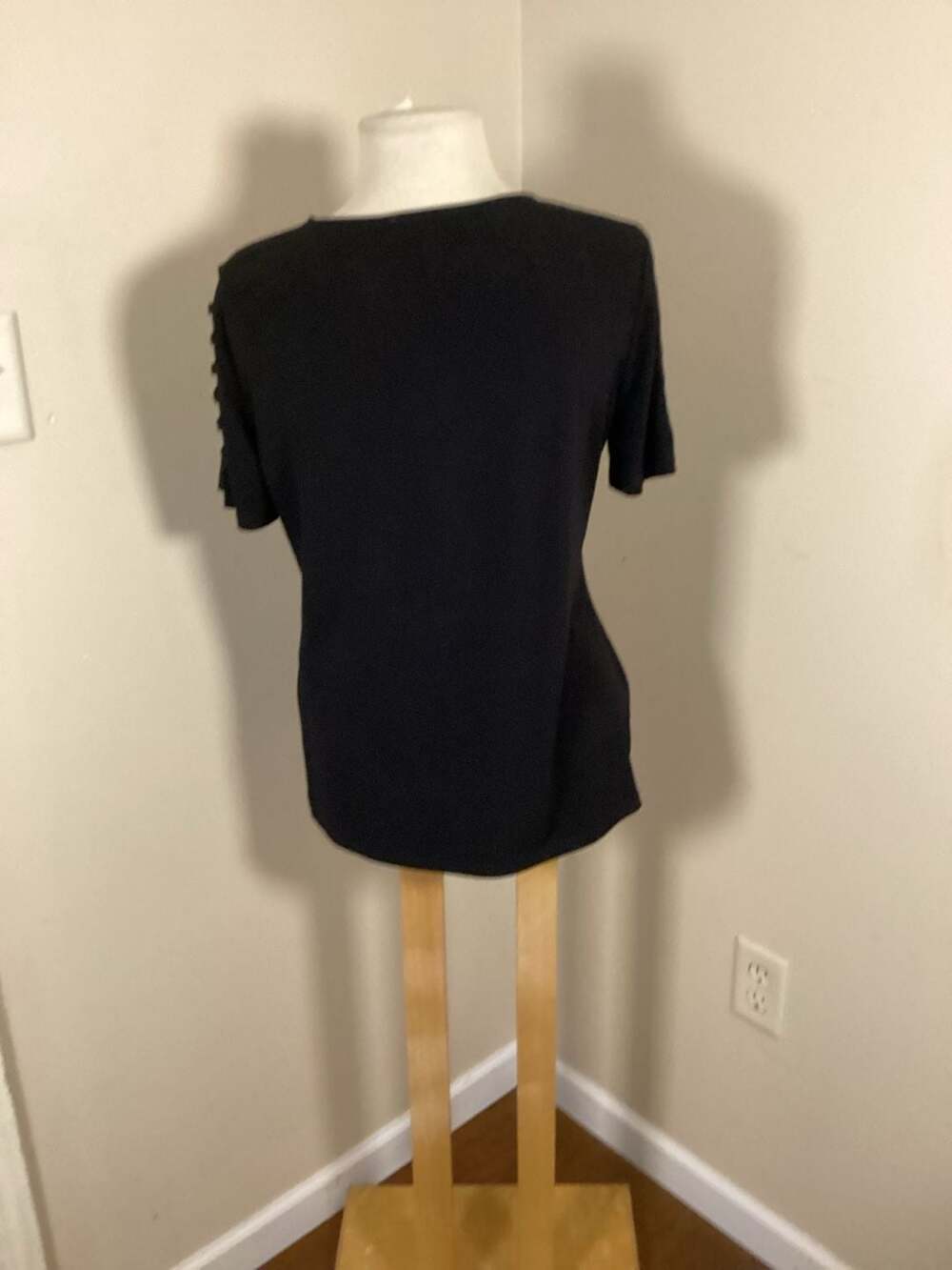 NWT Michael Kors Black Ladder Cut-Out Short Sleeve Top - Thumbnail 2