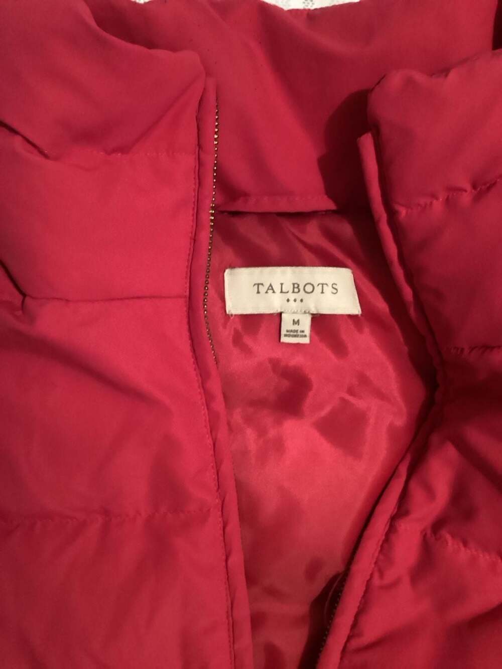 Talbots Women's Red Quilted Puffer Vest Size M - Thumbnail 2