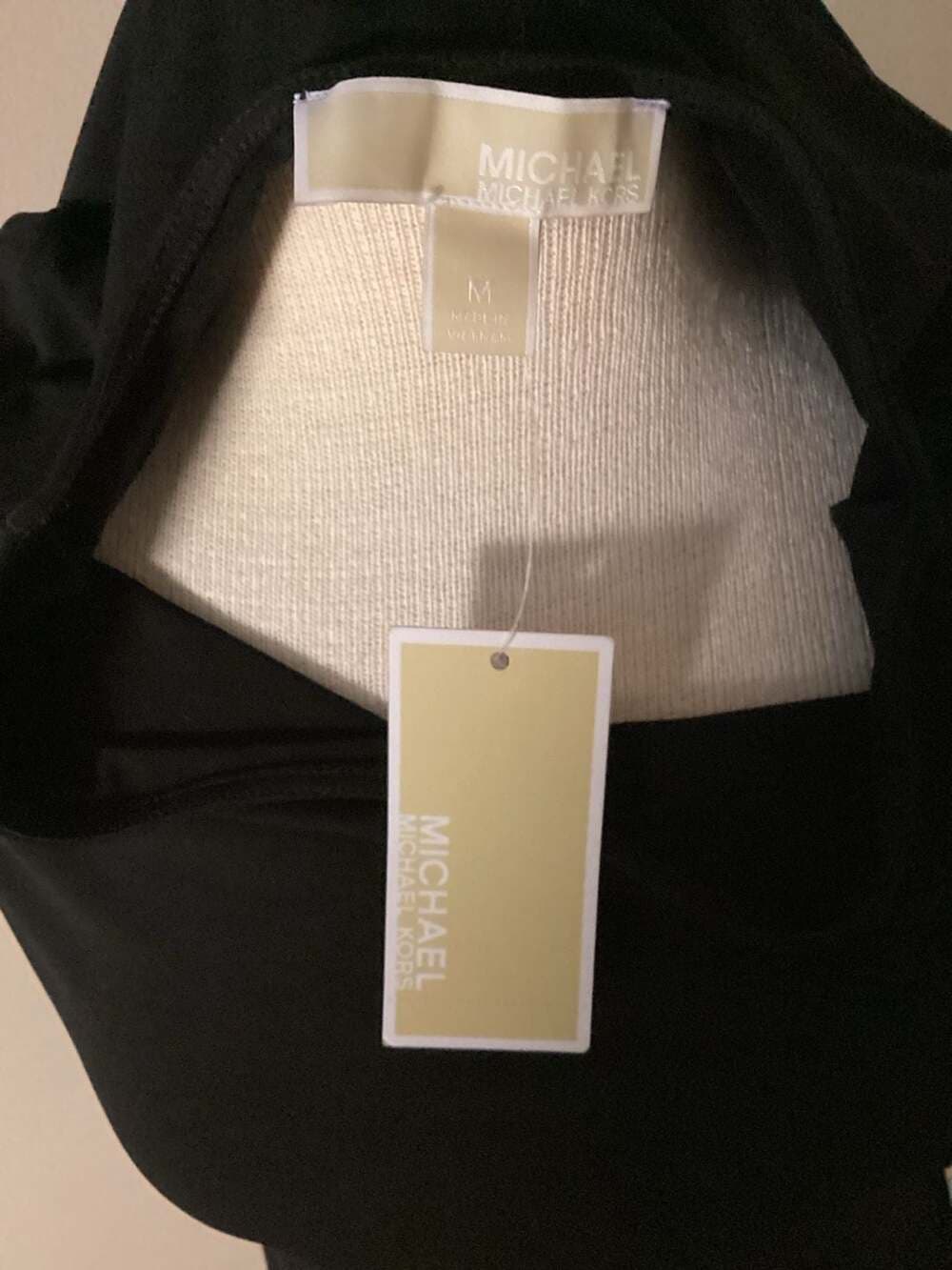 NWT Michael Kors Black Ladder Cut-Out Short Sleeve Top - Thumbnail 3