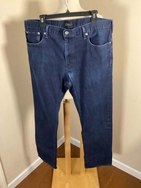 Polo Ralph Lauren Men's Dark Wash Straight Leg Denim Jeans - Thumbnail 5
