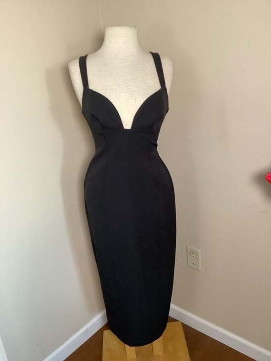 BHLDN Black Midi Dress Size XS - Thumbnail 5