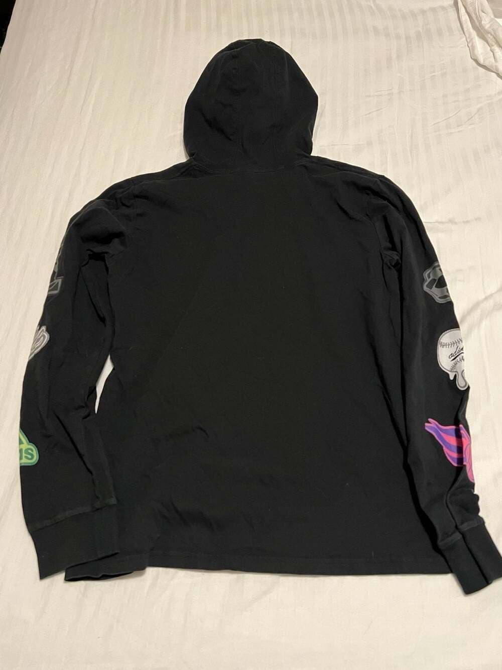 adidas Girls XL (18/20) Black Hooded Graphic Tee with Multi-Sport Sleeve Patches - Thumbnail 4