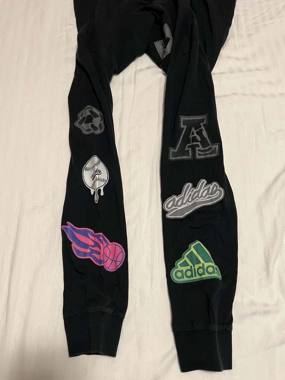 adidas Girls XL (18/20) Black Hooded Graphic Tee with Multi-Sport Sleeve Patches - Thumbnail 2