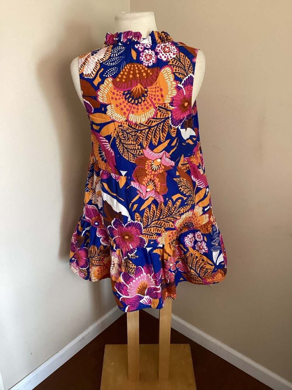 Sugarlips Floral Tiered Sleeveless Mini Dress Size S - Thumbnail 2