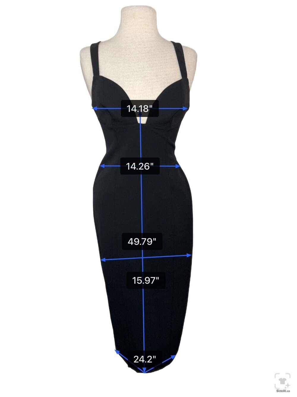 BHLDN Black Midi Dress Size XS - Thumbnail 3