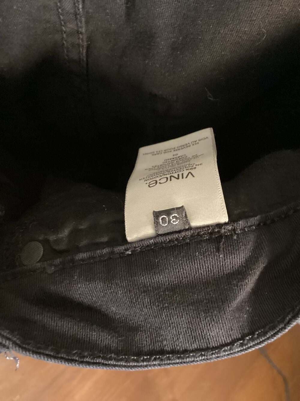 Vince. Black Skinny Ankle Jeans with Exposed Bottom Zippers - Thumbnail 2