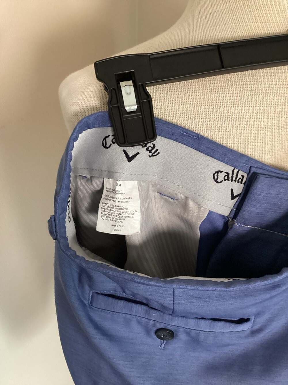 Callaway Men's Blue Heathered Performance Golf Shorts Size 34 - Thumbnail 2