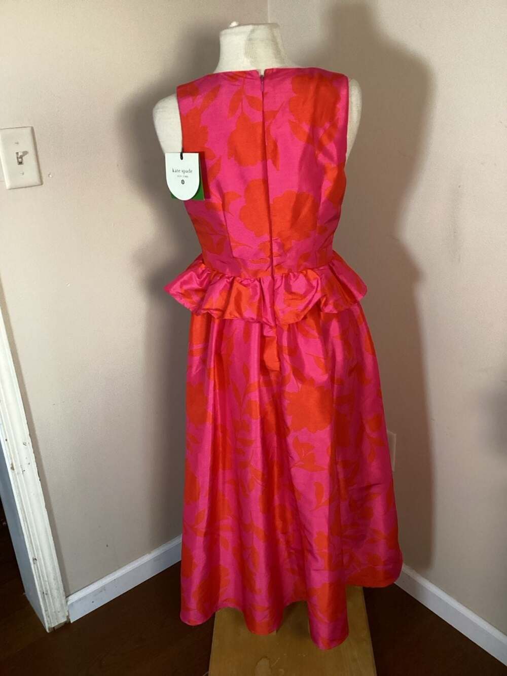 Kate Spade New York Floral Peplum Midi Dress Size 6 - Thumbnail 2