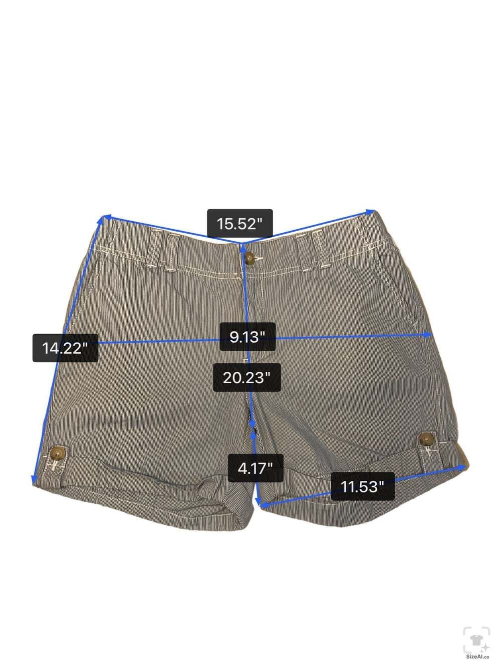 Eddie Bauer Women's Size 8 Blue White Pinstripe Cuffed Shorts - Thumbnail 3