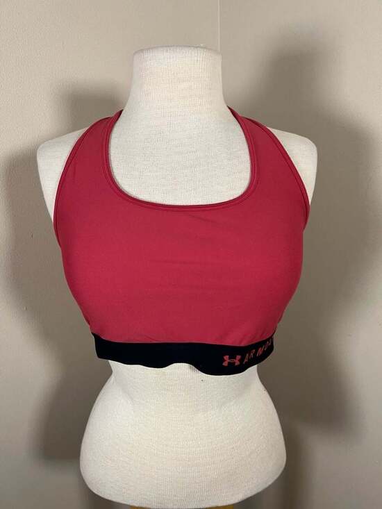 Under Armour Women's Armour Mid Crossback Sports Bra Pink XXL NWT - Thumbnail 4