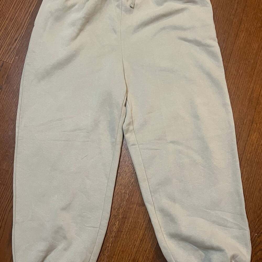 American Eagle Fleece Drawstring Jogger Sweatpants in Sage Green - Thumbnail 2