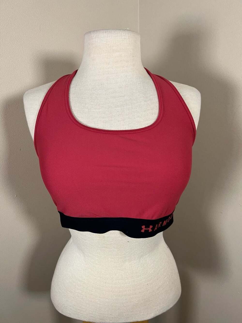 Under Armour Women's Armour Mid Crossback Sports Bra Pink XXL NWT - Thumbnail 3