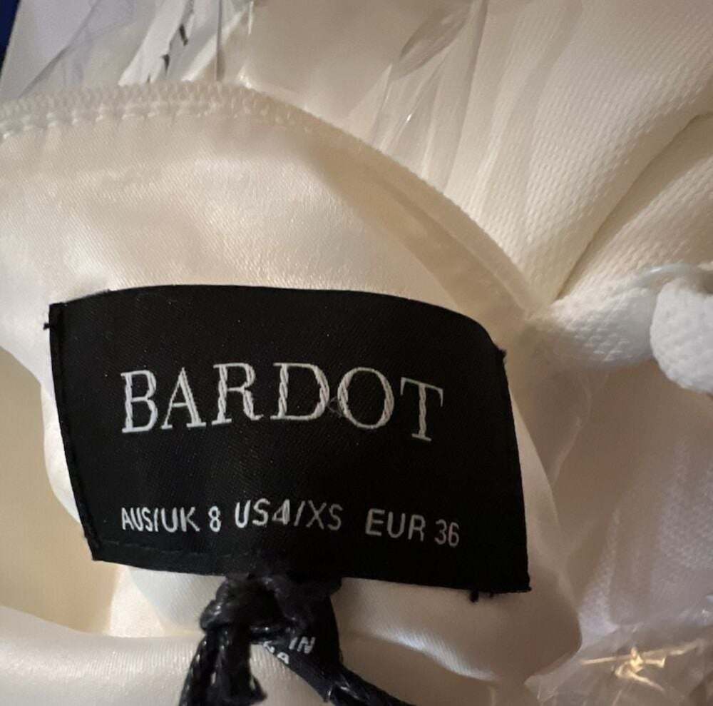 Bardot White Cutout Midi Dress Size US 4 - Thumbnail 3