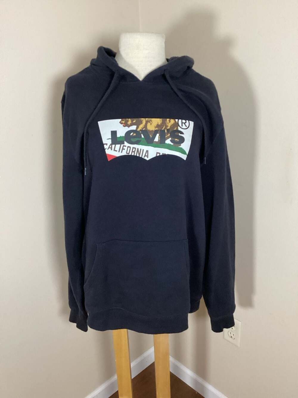 Levi's California Bear Graphic Hoodie Navy Blue Size Large - Thumbnail 3