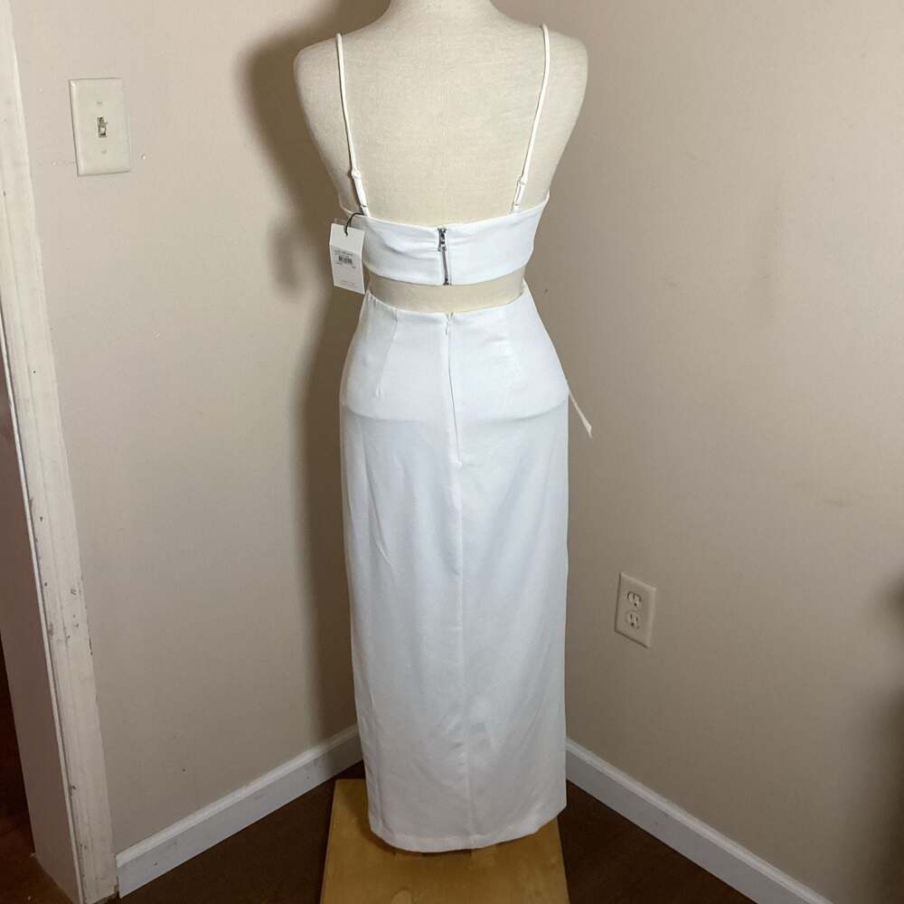 Bardot White Cutout Midi Dress Size US 4 - Thumbnail 2