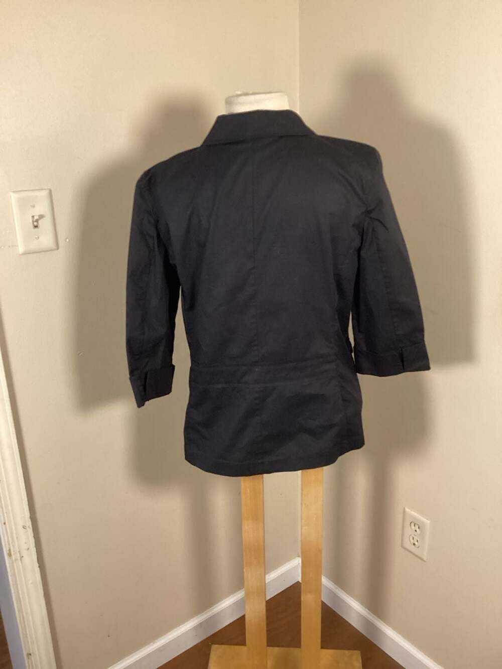 Charter Club Women's Black 3/4 Sleeve Cotton Stretch Utility Blazer Jacket Size - Thumbnail 2