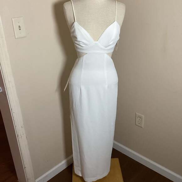 Bardot White Cutout Midi Dress Size US 4 - Thumbnail 5