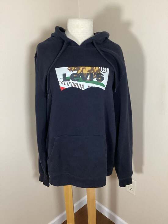 Levi's California Bear Graphic Hoodie Navy Blue Size Large - Thumbnail 4