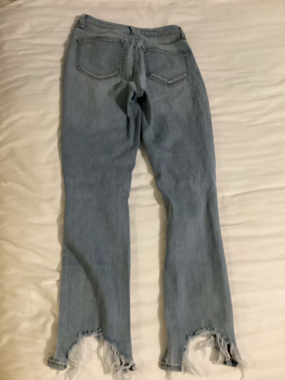 L'AGENCE High-Rise Straight Leg Distressed Jeans with Raw Frayed Hem Size 25 - Thumbnail 2