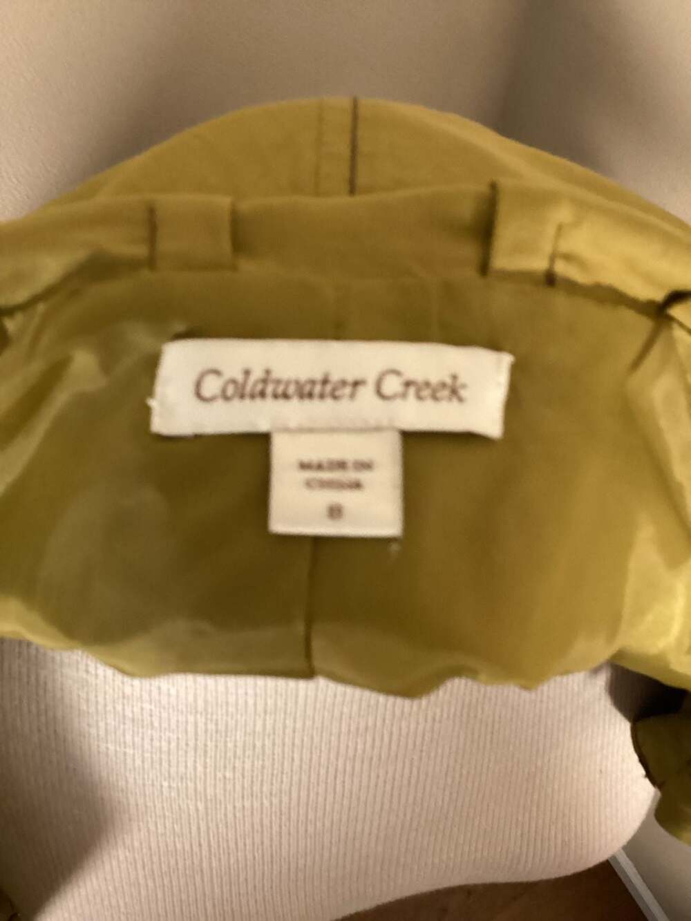 Coldwater Creek Citrine Yellow Ruffle Collar Cinched Sleeve Utility Jacket - Thumbnail 2