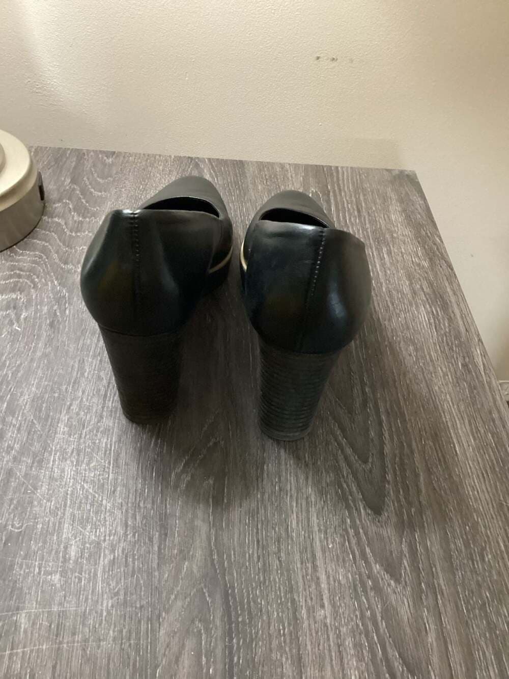 Paul Green Super Soft Black Leather Platform Block Heel Pumps Size 5.5 - Thumbnail 3