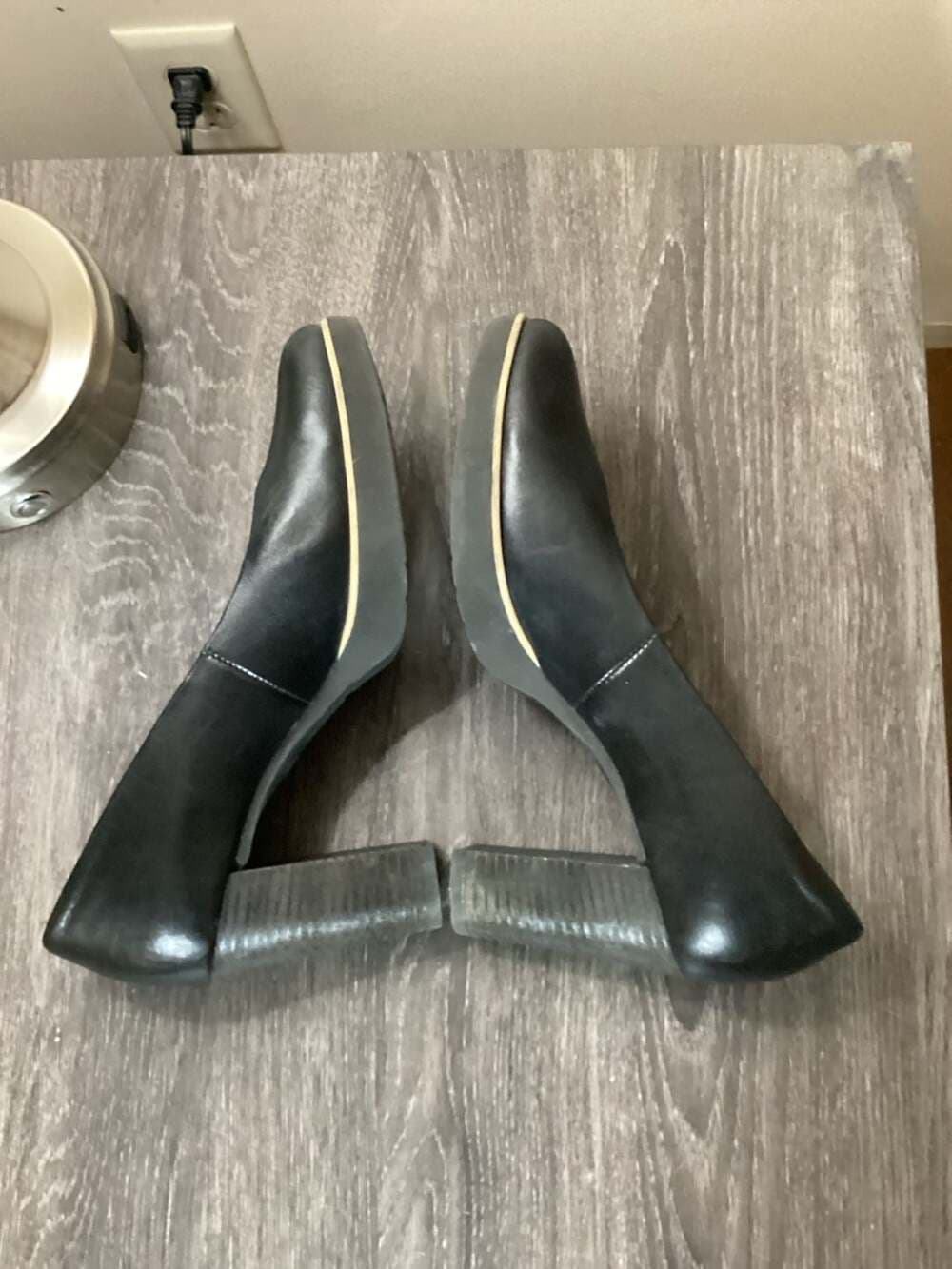 Paul Green Super Soft Black Leather Platform Block Heel Pumps Size 5.5 - Thumbnail 4