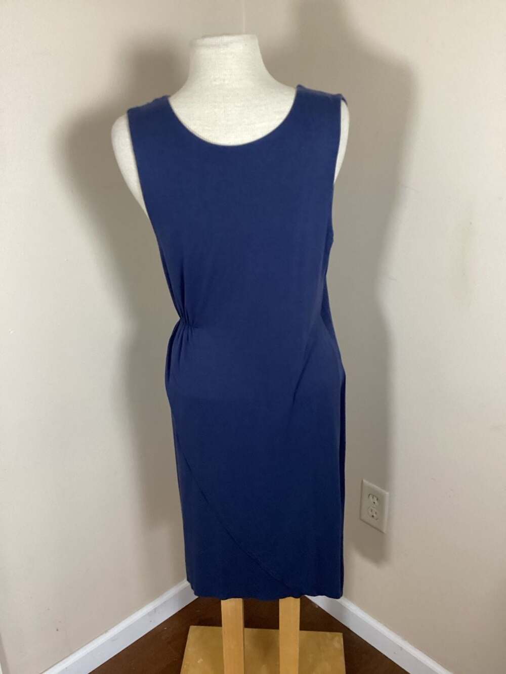 Garnet Hill Sleeveless Wrap Dress Blue Size M - Thumbnail 3