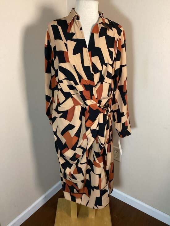 London Style Collection Woman Abstract Print Wrap Dress Size 14W - Thumbnail 5