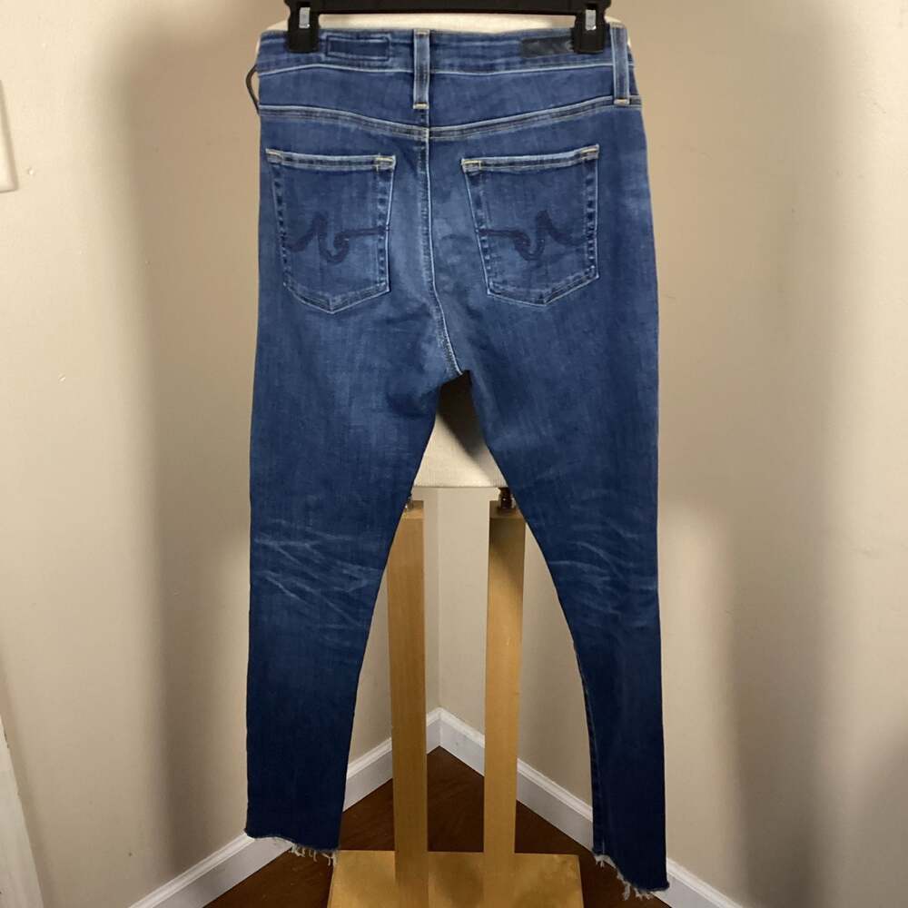 AG Adriano Goldschmied Farrah Skinny Ankle High-Rise Raw Hem Jeans Size 28R - Thumbnail 2