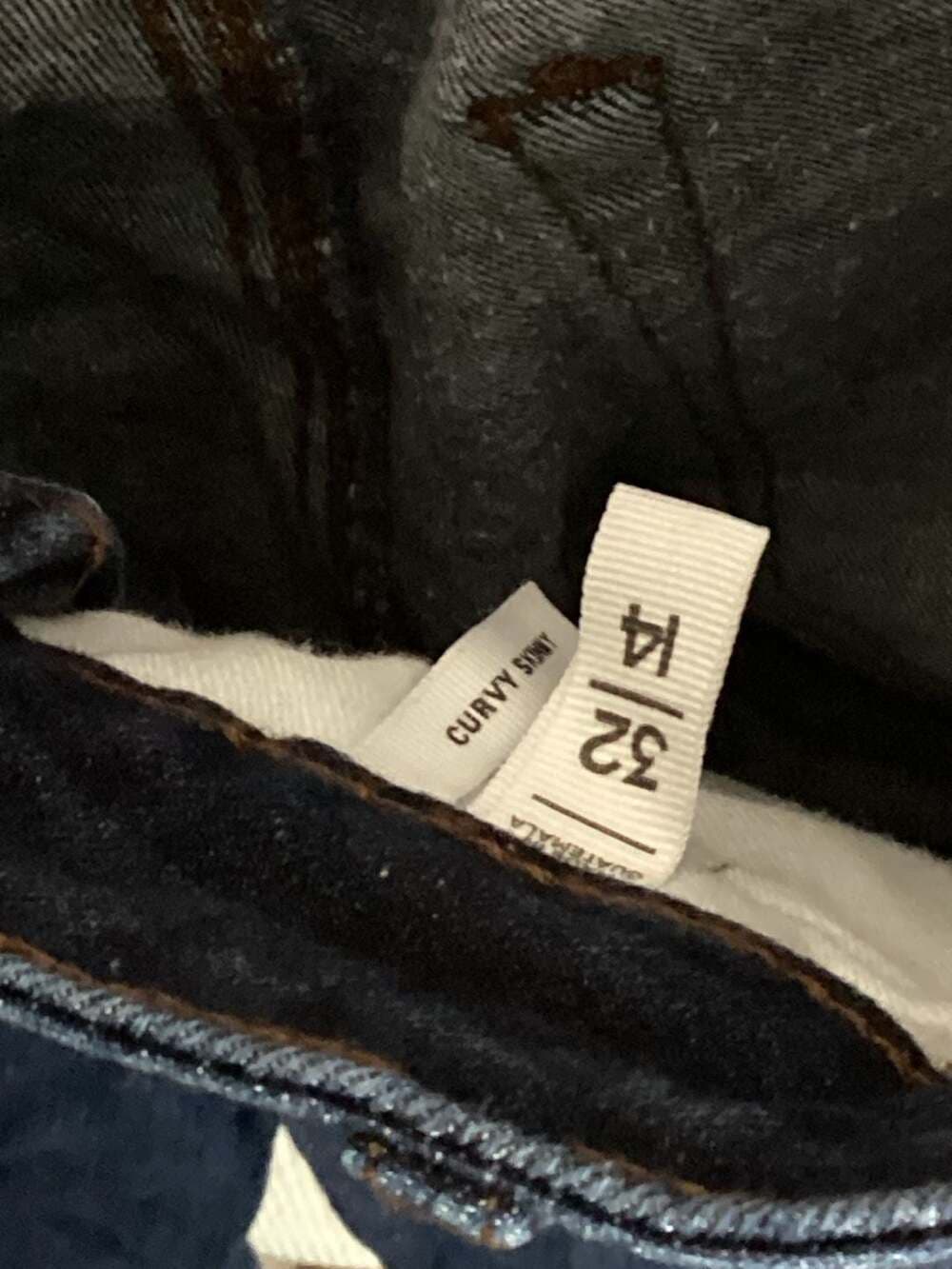LOFT Curvy Skinny Jeans Size 32/14 Dark Wash Button Hem - Thumbnail 2