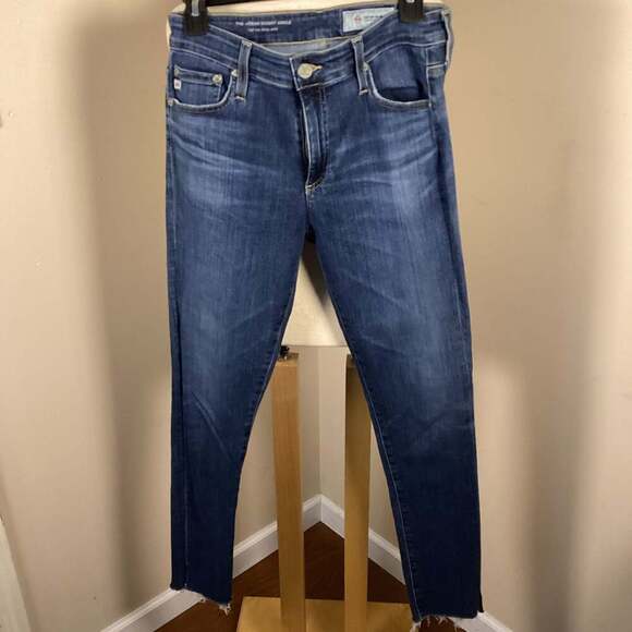 AG Adriano Goldschmied Farrah Skinny Ankle High-Rise Raw Hem Jeans Size 28R - Thumbnail 4