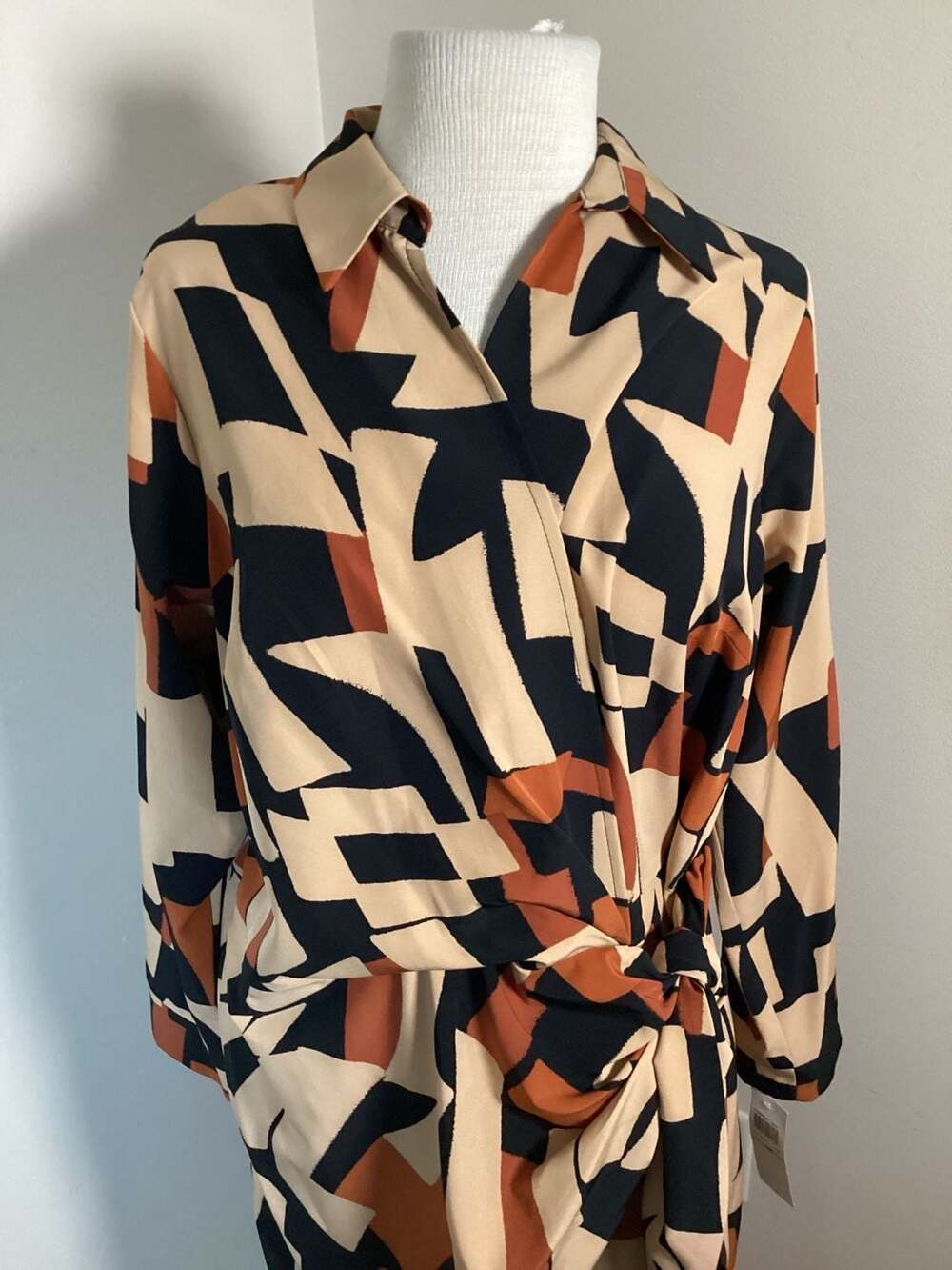London Style Collection Woman Abstract Print Wrap Dress Size 14W - Thumbnail 2