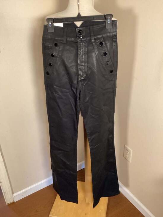Joe's Jeans The Georgia High Rise Coated Sailor Button Bootcut Jeans Size 26 - Thumbnail 4