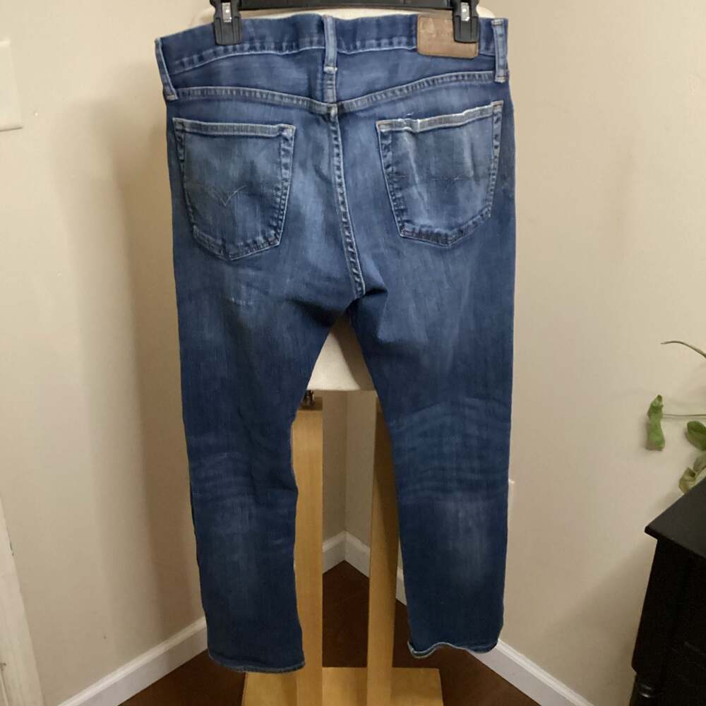 Polo Ralph Lauren Sullivan Slim Distressed Blue Jeans 32x30 - Thumbnail 2
