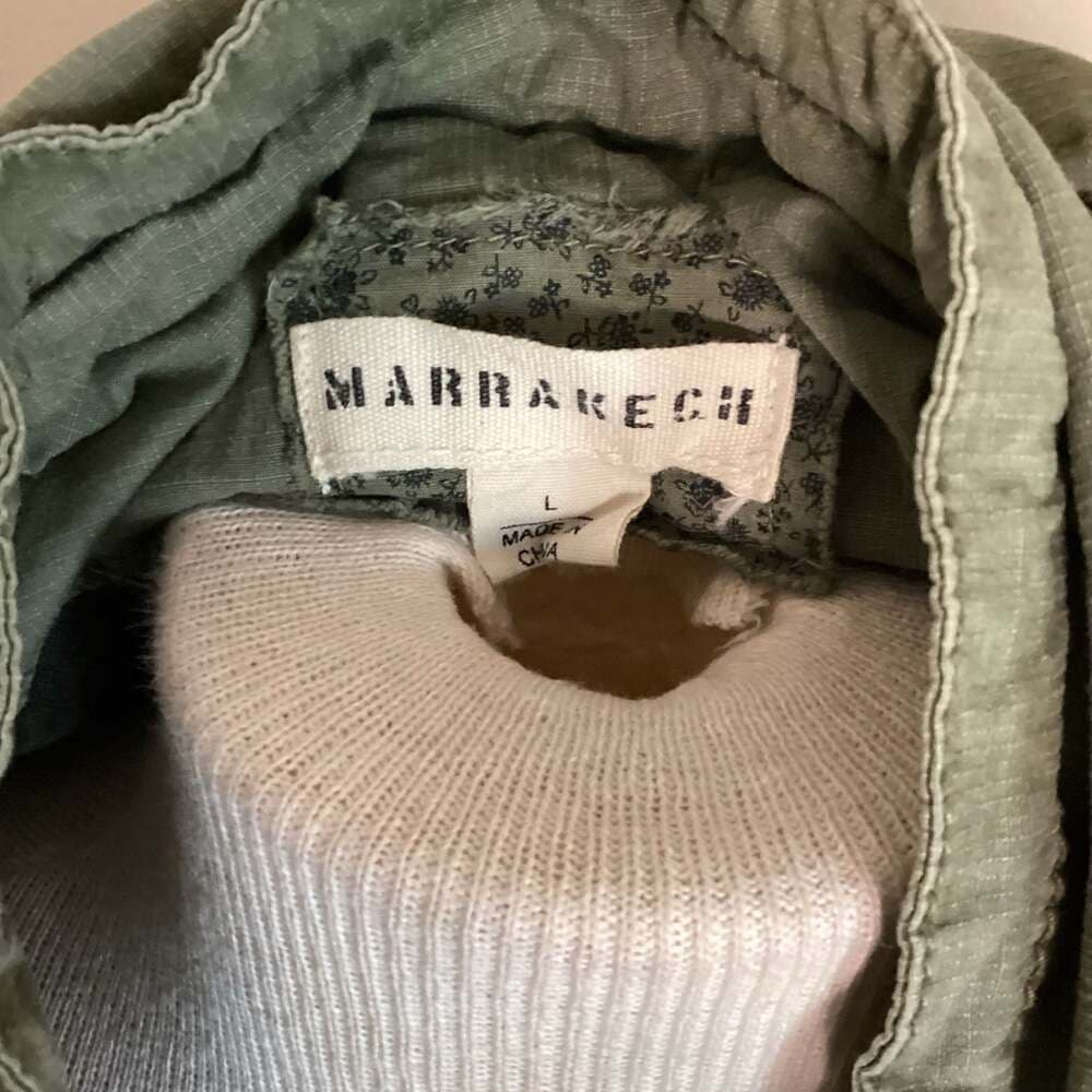 Marrakech Olive Green Utility Hooded Vest Size L - Thumbnail 2