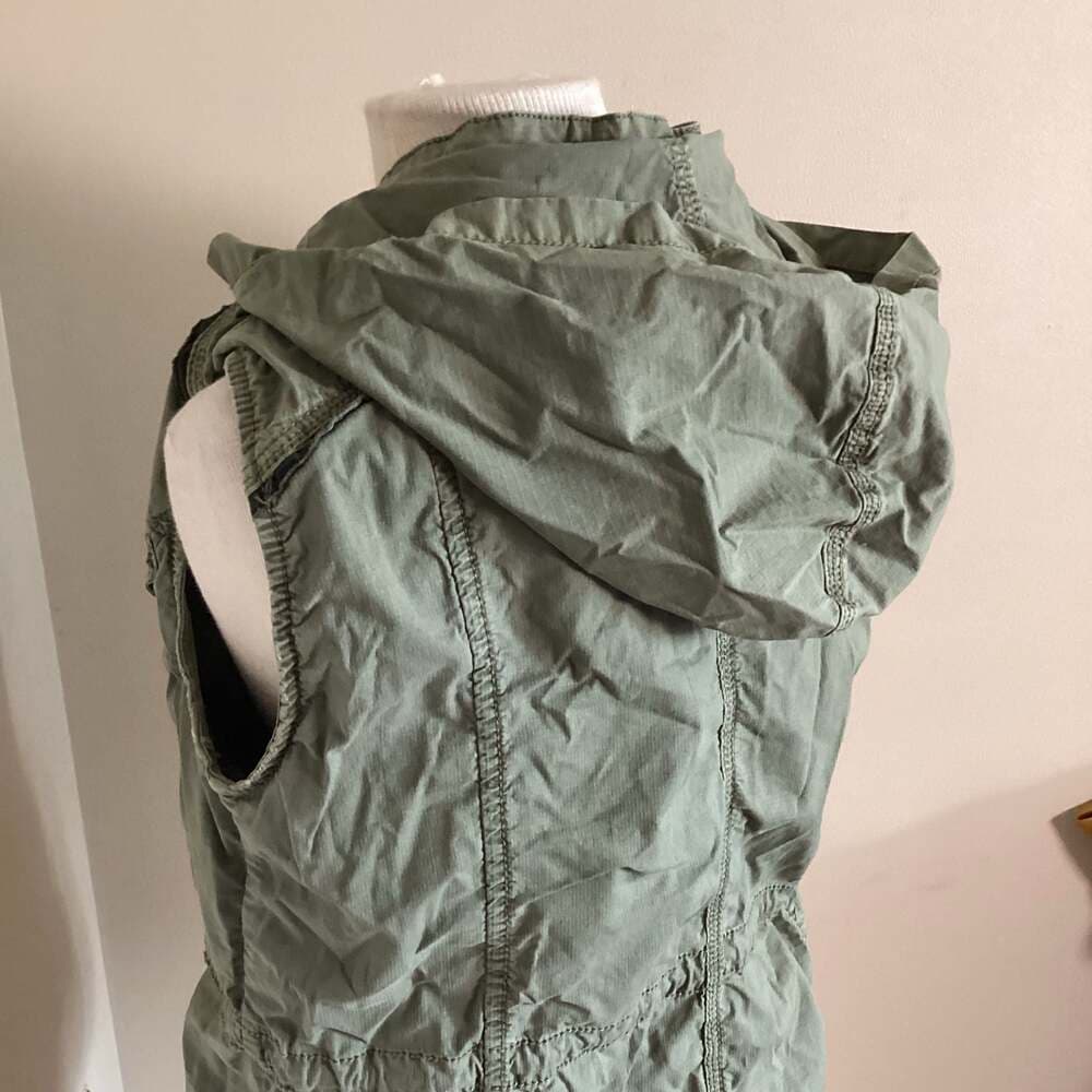 Marrakech Olive Green Utility Hooded Vest Size L - Thumbnail 3