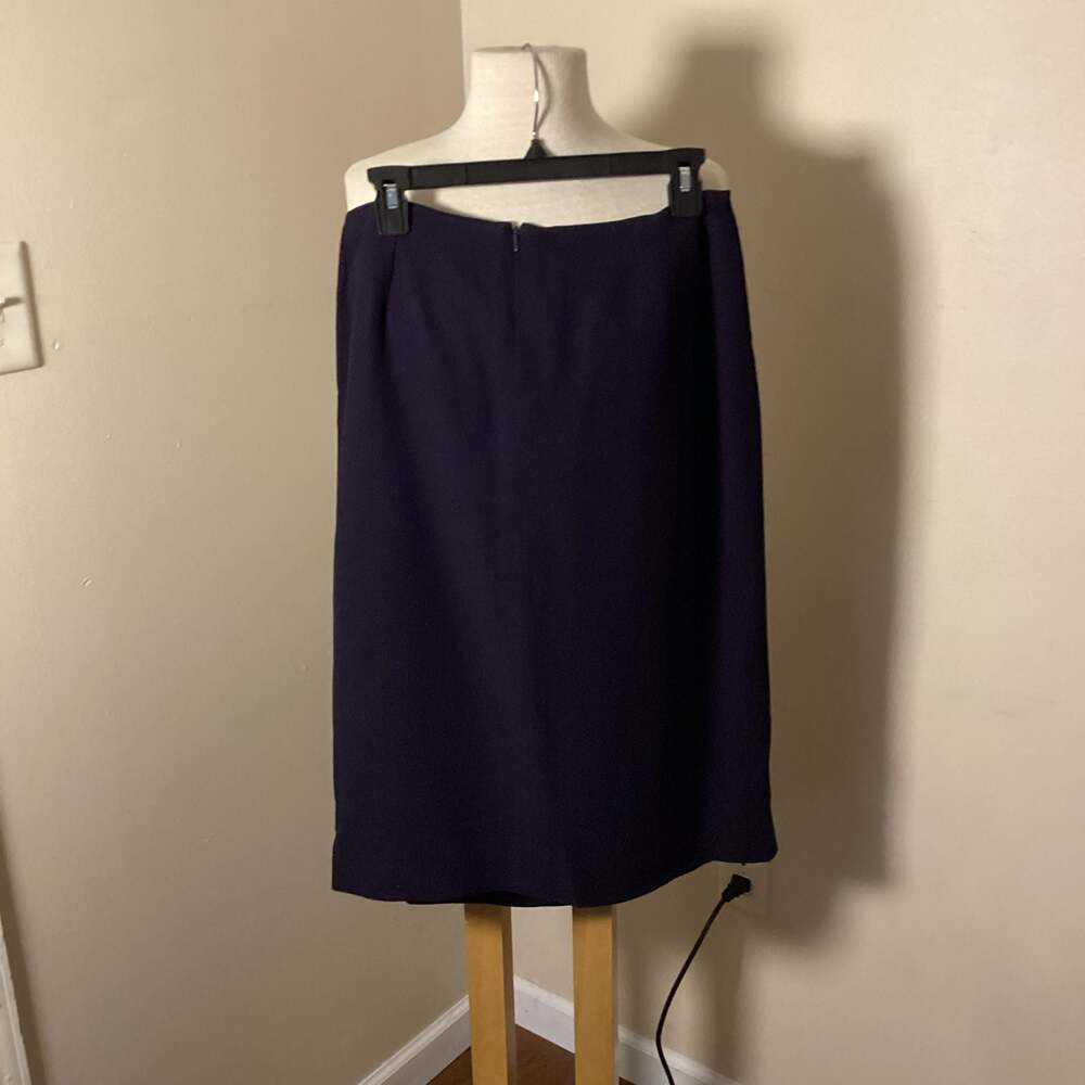 Carlisle Vintage Navy Blue Wool Blend Pencil Skirt Size 10 - Thumbnail 4