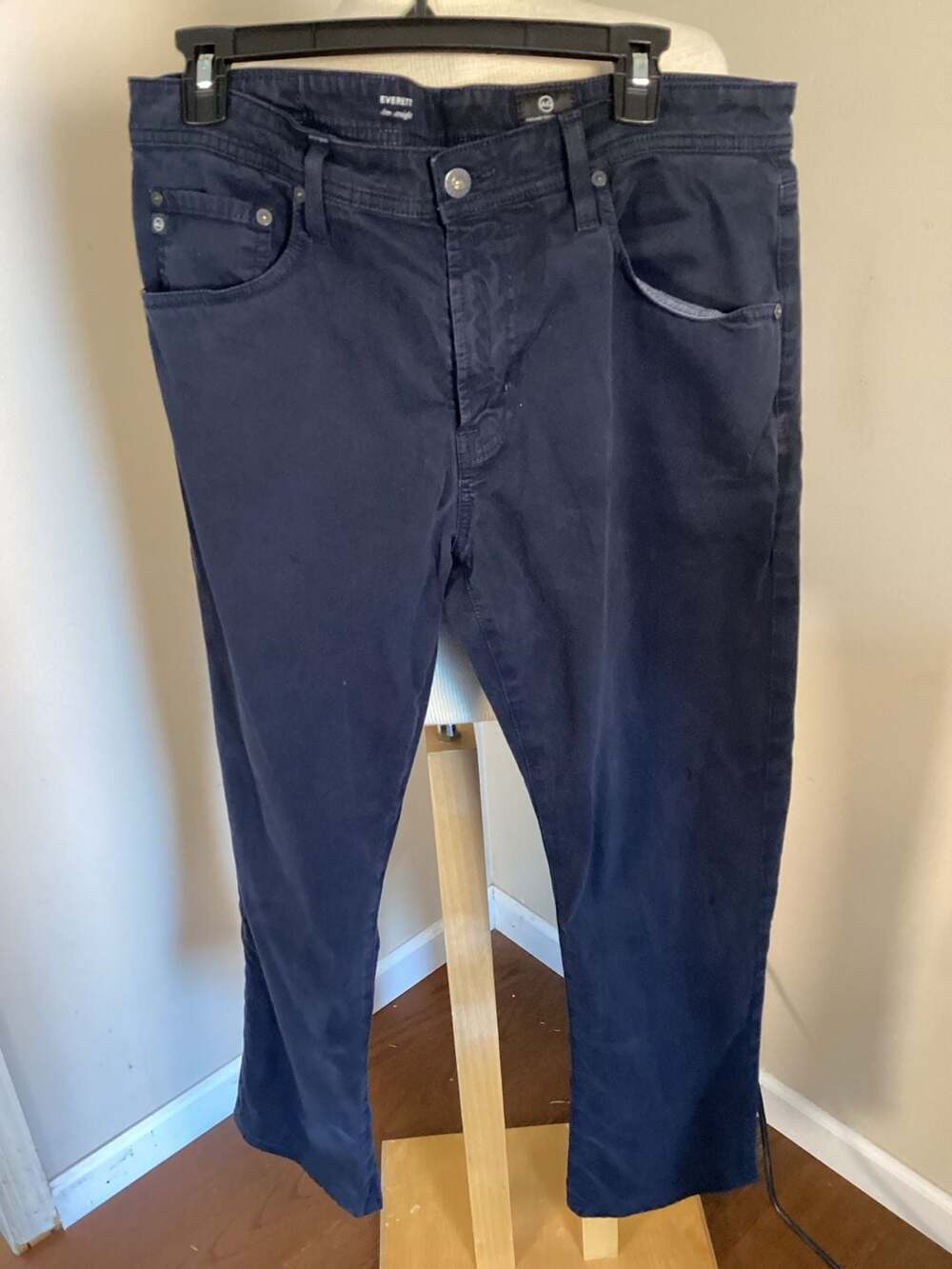 AG Adriano Goldschmied Everett Slim Straight Leg Sueded Pants 34x32 - Thumbnail 5